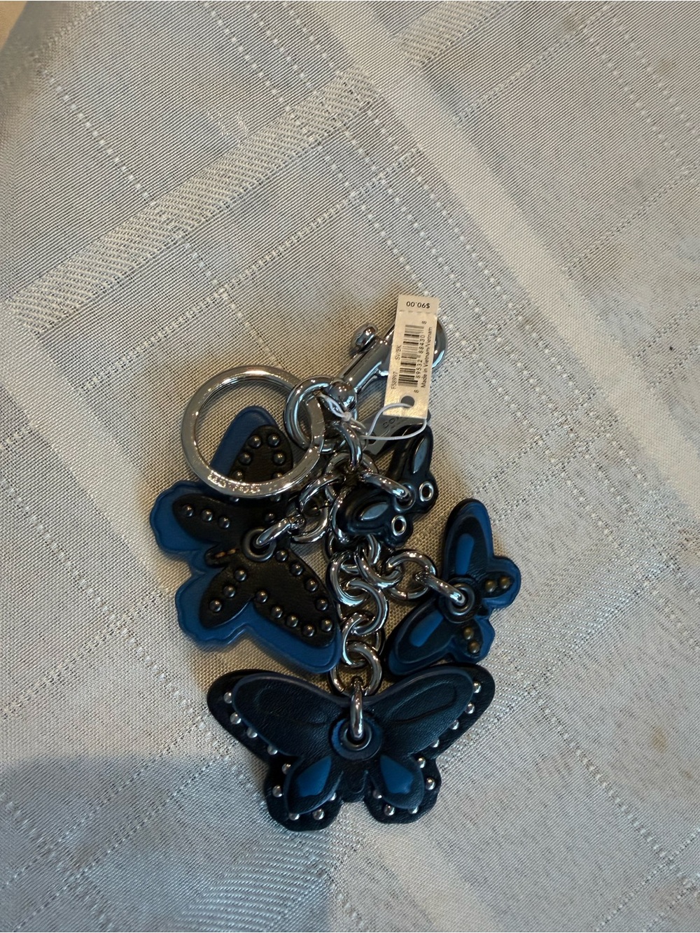 Coach Navy Blue Butterfly Key & Purse Charm